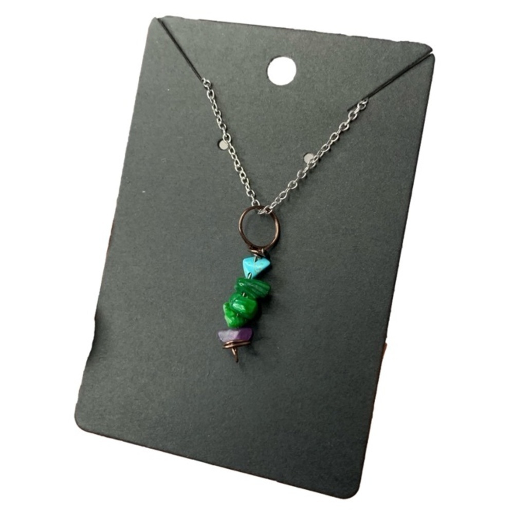 Blue crystal gold necklace